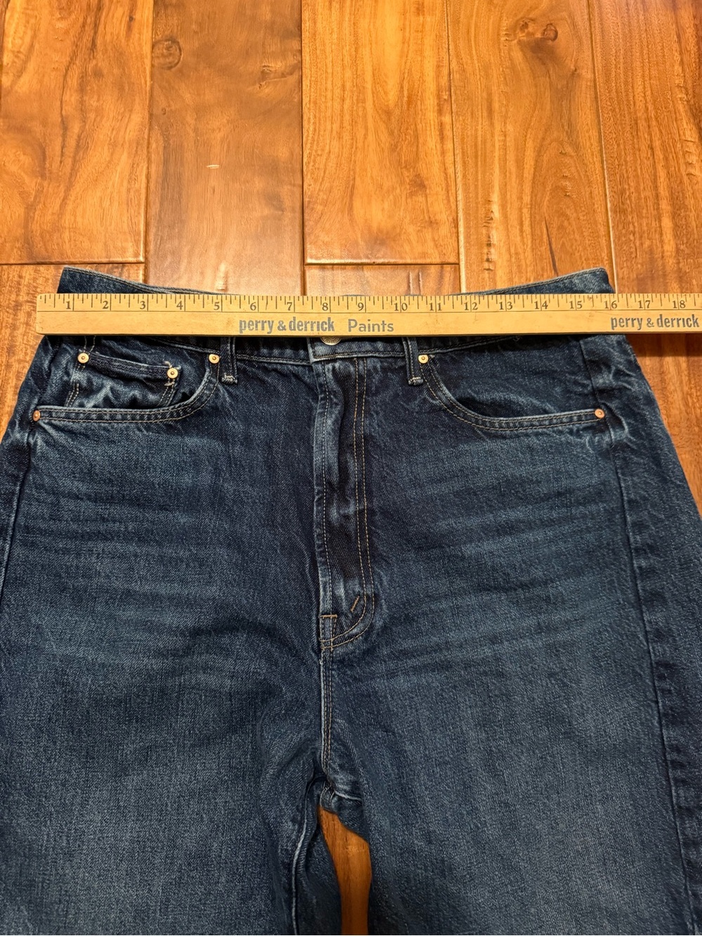 MOTHER Wide Leg Jeans in Medium Blue Denim - Picture 10 of 16
